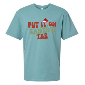 Put It On SantaS Tab Christmas Design Sueded Cloud Jersey T-Shirt