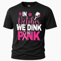 Pickleball In October We Dink In Pink Breast Cancer Cooling Performance Crew T-Shirt