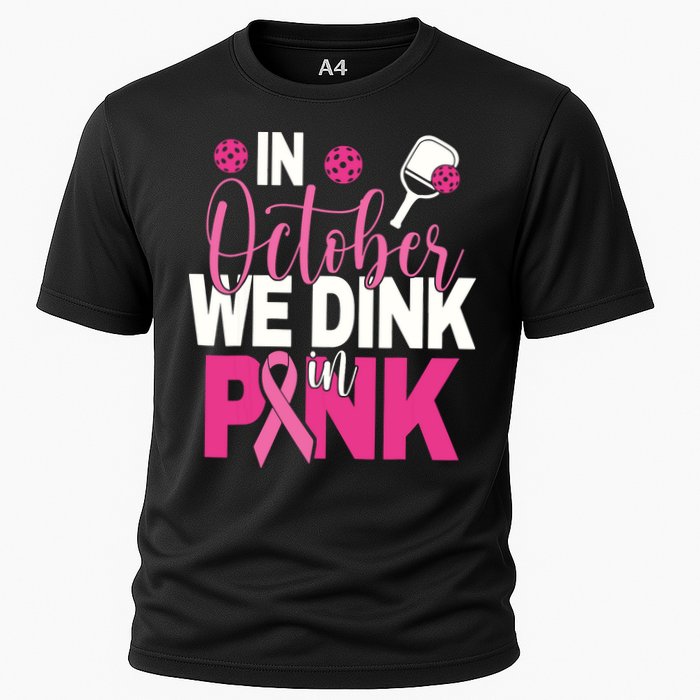 Pickleball In October We Dink In Pink Breast Cancer Cooling Performance Crew T-Shirt