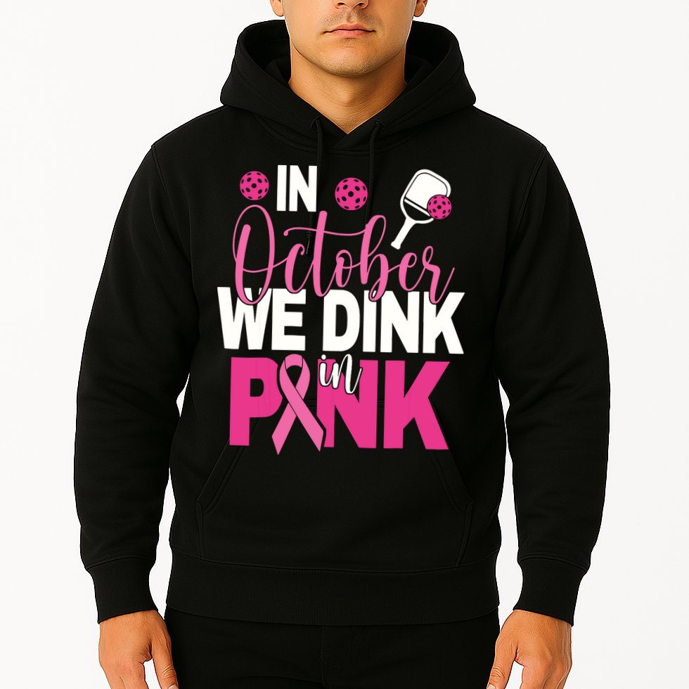 Pickleball In October We Dink In Pink Breast Cancer Hoodie