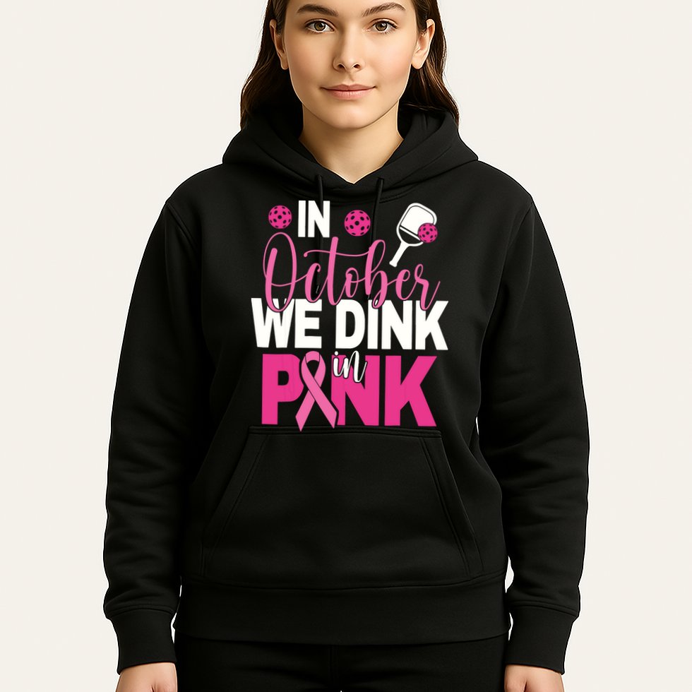 Pickleball In October We Dink In Pink Breast Cancer Hoodie