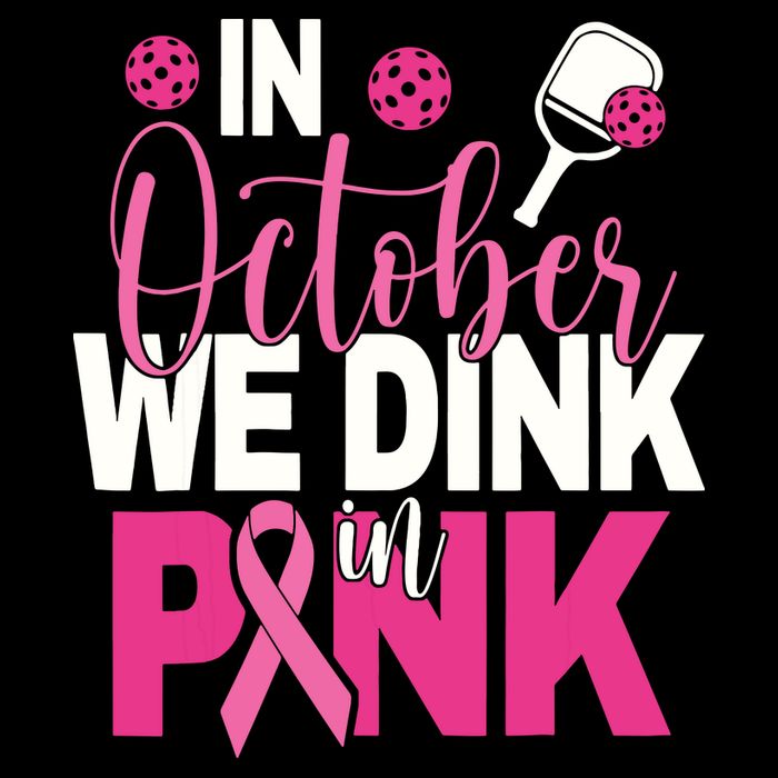 Pickleball In October We Dink In Pink Breast Cancer Cropped Pullover Crew