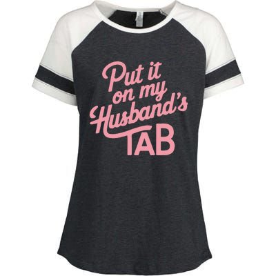 Put It On My HusbandS Tab Enza Ladies Jersey Colorblock Tee