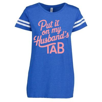 Put It On My HusbandS Tab Enza Ladies Jersey Football T-Shirt