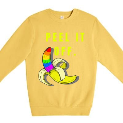 Peel It Off Banana Lesbian Gay Ice Lgbt Pride Funny Gift Premium Crewneck Sweatshirt