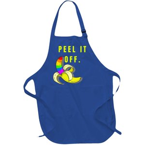 Peel It Off Banana Lesbian Gay Ice Lgbt Pride Funny Gift Full-Length Apron With Pockets