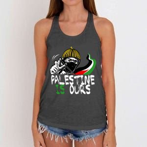 Palestine Is Ours Free Palestine Rights Matter Gift Women's Knotted Racerback Tank