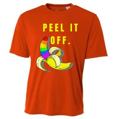 Peel It Off Banana Lesbian Gay Ice Lgbt Pride Gift Cooling Performance Crew T-Shirt