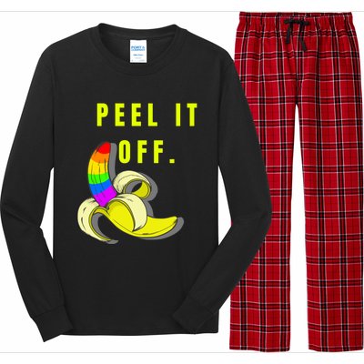 Peel It Off Banana Lesbian Gay Ice Lgbt Pride Gift Long Sleeve Pajama Set