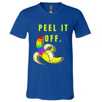 Peel It Off Banana Lesbian Gay Ice Lgbt Pride Gift V-Neck T-Shirt