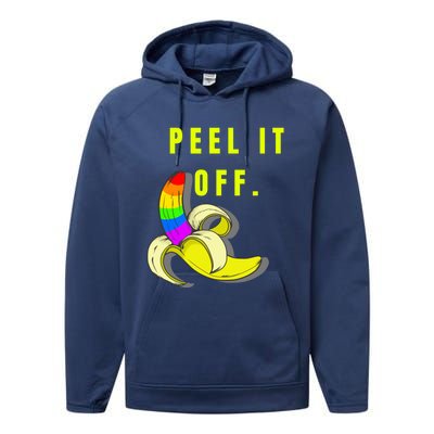 Peel It Off Banana Lesbian Gay Ice Lgbt Pride Gift Performance Fleece Hoodie