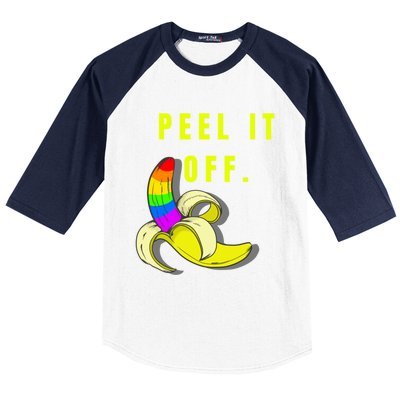 Peel It Off Banana Lesbian Gay Ice Lgbt Pride Gift Baseball Sleeve Shirt