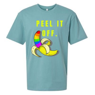 Peel It Off Banana Lesbian Gay Ice Lgbt Pride Gift Sueded Cloud Jersey T-Shirt