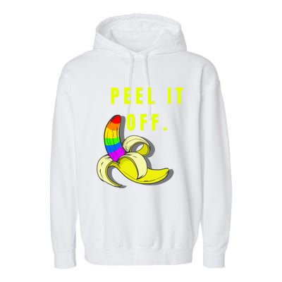 Peel It Off Banana Lesbian Gay Ice Lgbt Pride Gift Garment-Dyed Fleece Hoodie