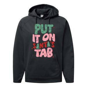 Put It On Santas Tab Retro Christmas Performance Fleece Hoodie