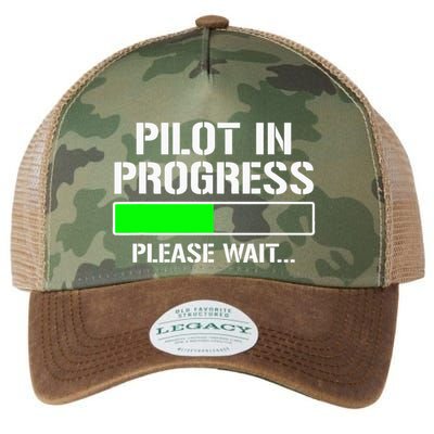 Pilot In Progress Funny Flight School Student Legacy Tie Dye Trucker Hat