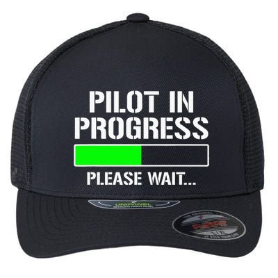 Pilot In Progress Funny Flight School Student Flexfit Unipanel Trucker Cap