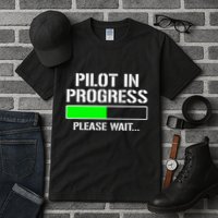 Pilot In Progress Funny Flight School Student Tall T-Shirt