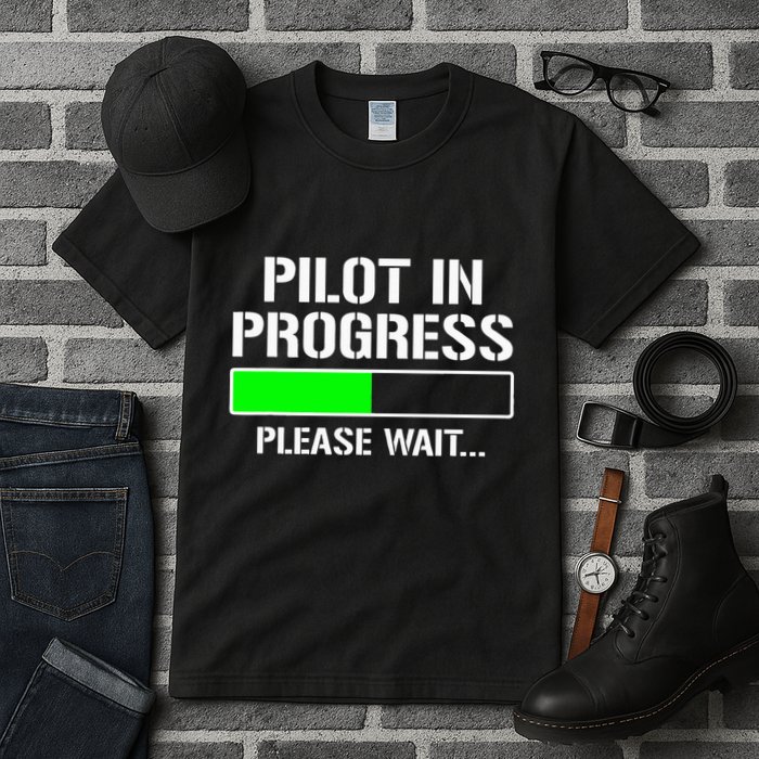 Pilot In Progress Funny Flight School Student Tall T-Shirt