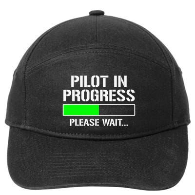 Pilot In Progress Funny Flight School Student 7-Panel Snapback Hat
