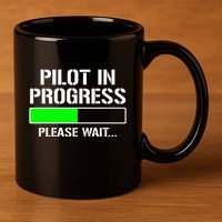 Pilot In Progress Funny Flight School Student 11oz C Handle Ceramic Mug