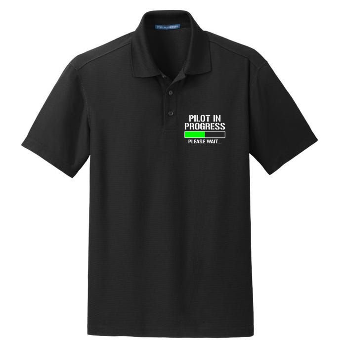 Pilot In Progress Funny Flight School Student Dry Zone Grid Polo