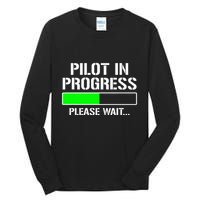 Pilot In Progress Funny Flight School Student Tall Long Sleeve T-Shirt