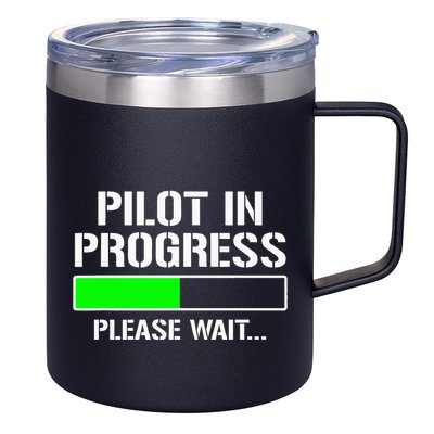 Pilot In Progress Funny Flight School Student 12oz Stainless Steel Coffee Mug