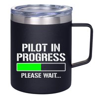 Pilot In Progress Funny Flight School Student 12oz Stainless Steel Coffee Mug