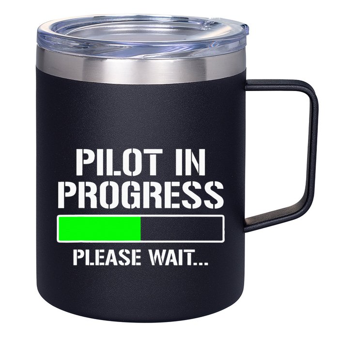 Pilot In Progress Funny Flight School Student 12oz Stainless Steel Coffee Mug