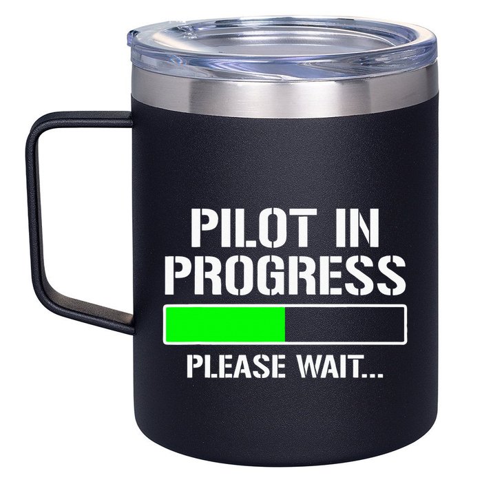 Pilot In Progress Funny Flight School Student 12oz Stainless Steel Coffee Mug