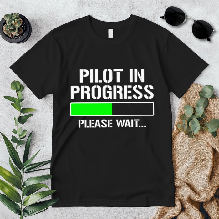 Pilot In Progress Funny Flight School Student Premium T-Shirt