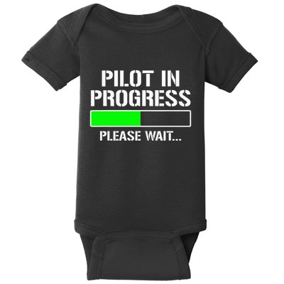 Pilot In Progress Funny Flight School Student Baby Bodysuit