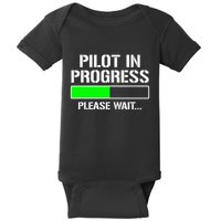 Pilot In Progress Funny Flight School Student Baby Bodysuit