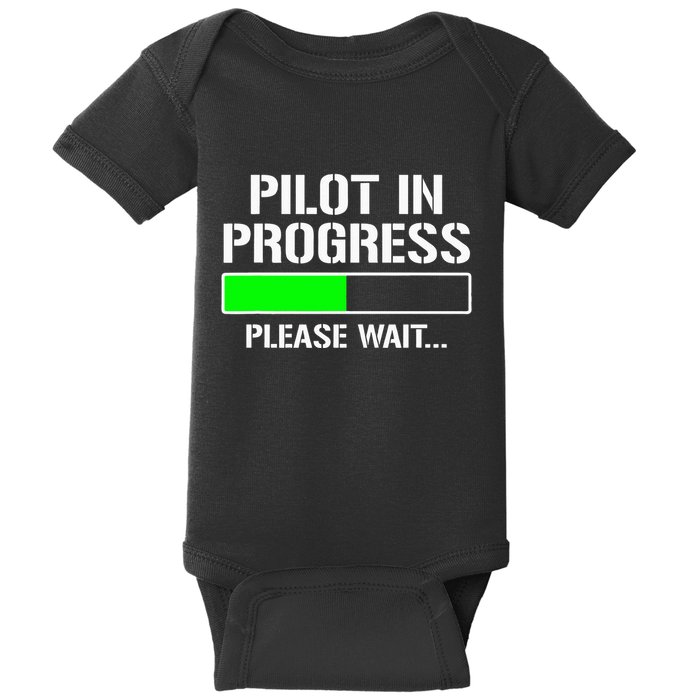 Pilot In Progress Funny Flight School Student Baby Bodysuit