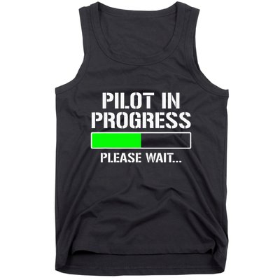 Pilot In Progress Funny Flight School Student Tank Top