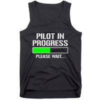 Pilot In Progress Funny Flight School Student Tank Top