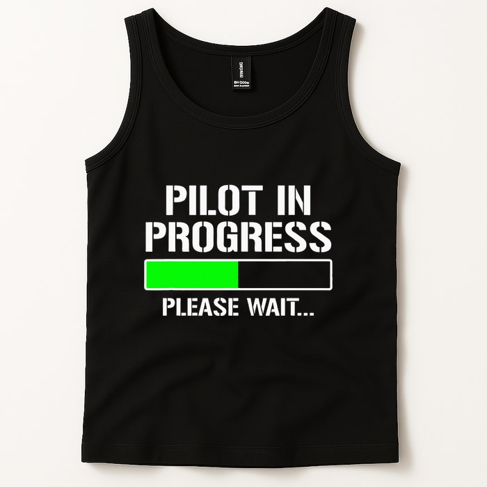 Pilot In Progress Funny Flight School Student Tank Top
