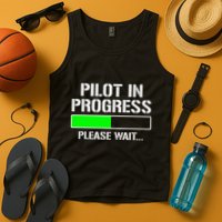 Pilot In Progress Funny Flight School Student Tank Top