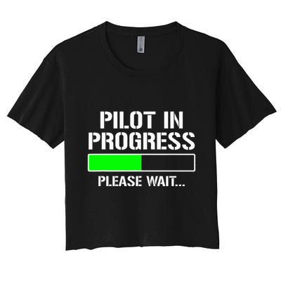 Pilot In Progress Funny Flight School Student Crop Top
