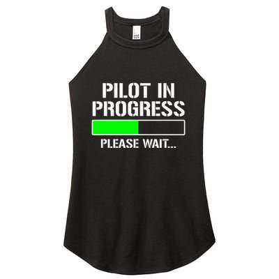 Pilot In Progress Funny Flight School Student Women's Perfect Tri Rocker Tank