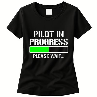 Pilot In Progress Funny Flight School Student Womens T-Shirt