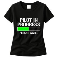 Pilot In Progress Funny Flight School Student Womens T-Shirt