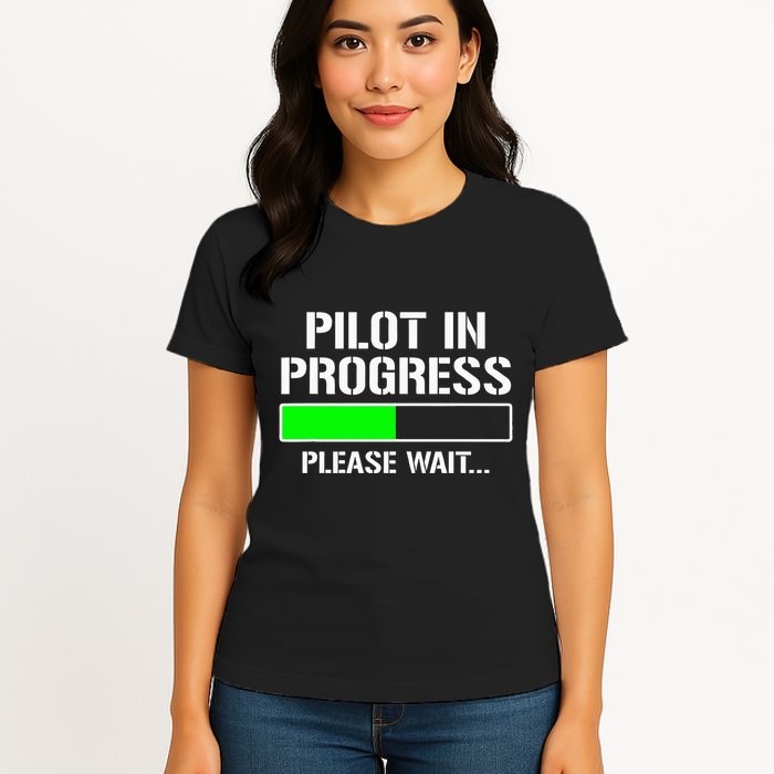 Pilot In Progress Funny Flight School Student Womens T-Shirt