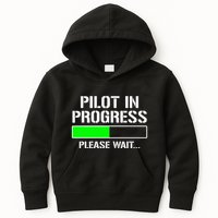 Pilot In Progress Funny Flight School Student Kids Hoodie