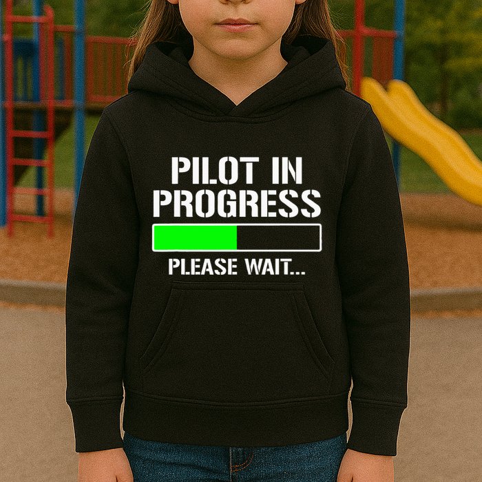 Pilot In Progress Funny Flight School Student Kids Hoodie