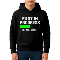 Pilot In Progress Funny Flight School Student Kids Hoodie