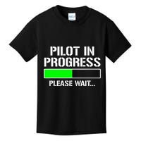 Pilot In Progress Funny Flight School Student Kids T-Shirt