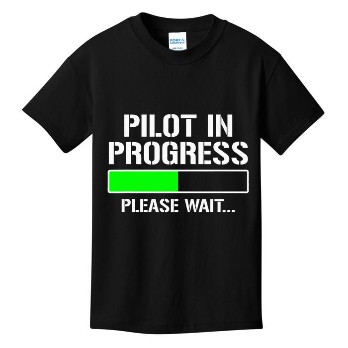 Pilot In Progress Funny Flight School Student Kids T-Shirt