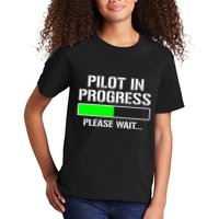 Pilot In Progress Funny Flight School Student Kids T-Shirt